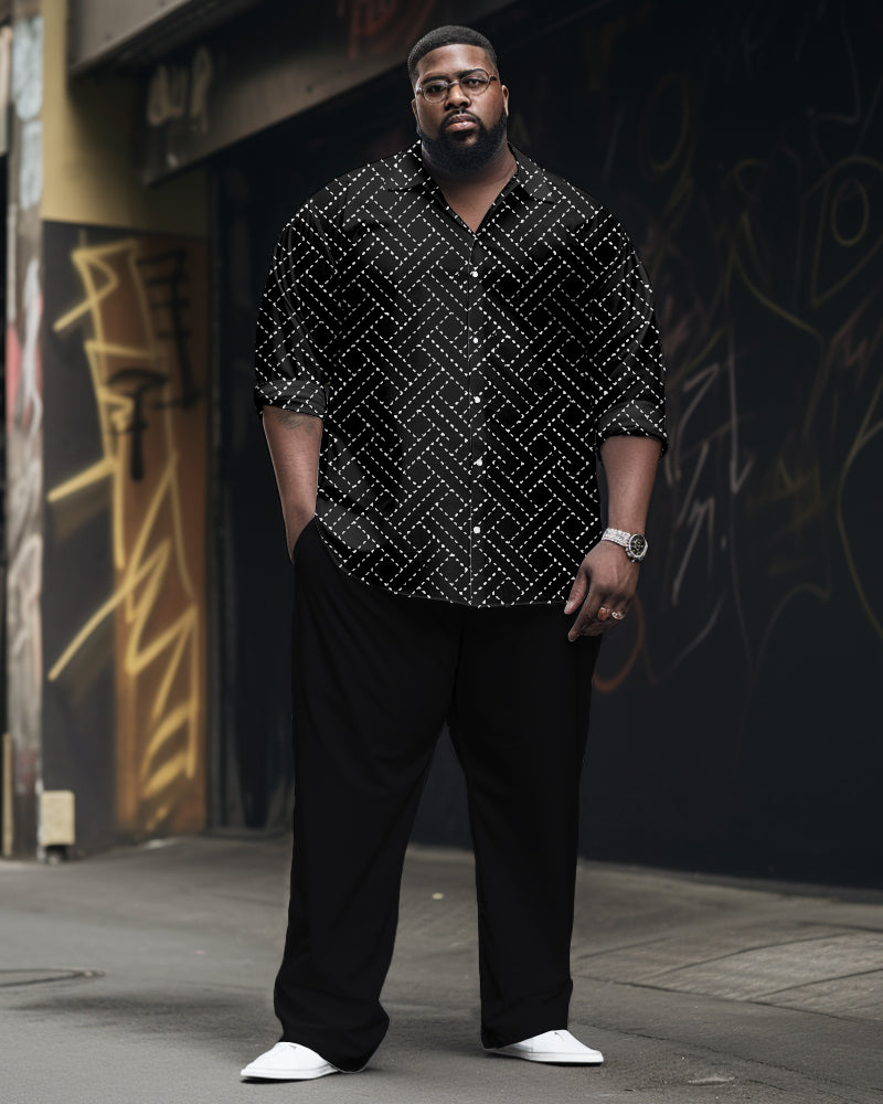 Big & Tall Geometric Two-piece Set for big men view 1