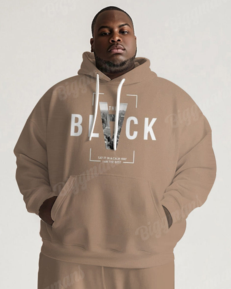 Big & Tall Graphic Hoodie Sweatpants Set for big men view 2