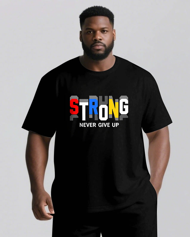 Big & Tall Graphic Streetwear Two-piece Set for big men view 4