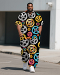 Big & Tall Graffiti Streetwear T-Shirt Pants Set for big men view 1