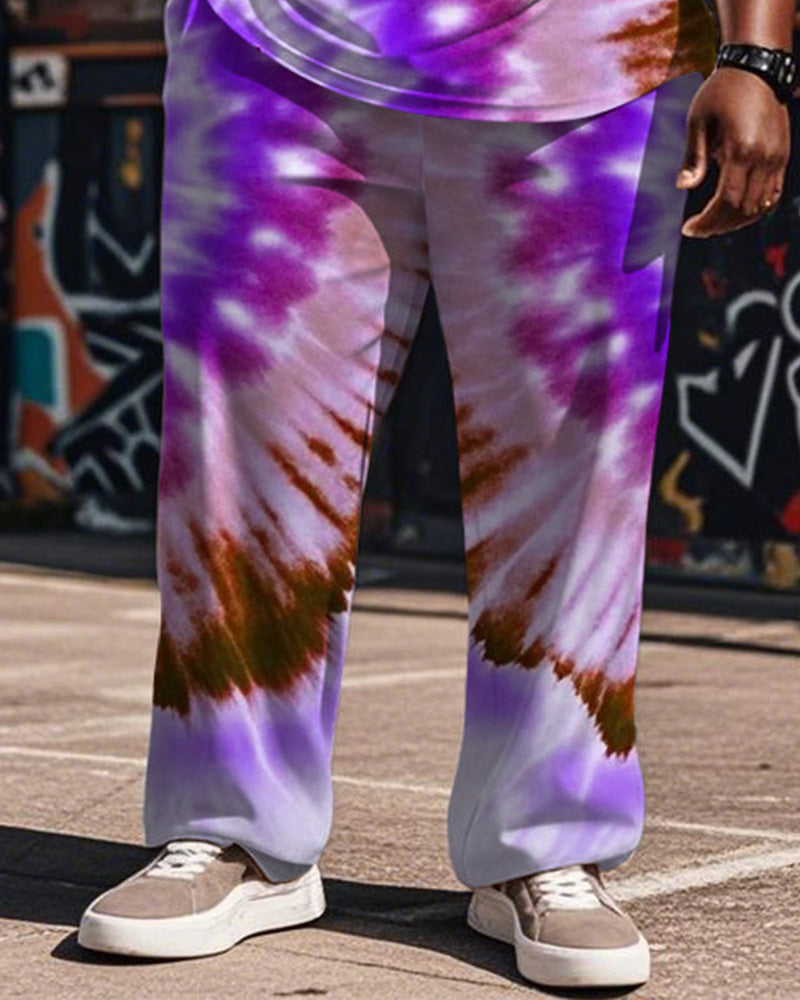 Big & Tall Purple Streetwear Vest Pants Set for big men view 3