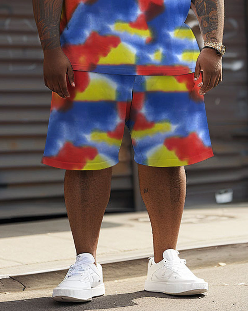 Big & Tall Graphic Streetwear Two-piece Set for big men view 4