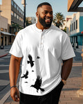 Big & Tall Black White Graphic T-Shirt for big men view 1