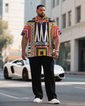 Big & Tall Business Casual T-Shirt Pants Set for big men view 1