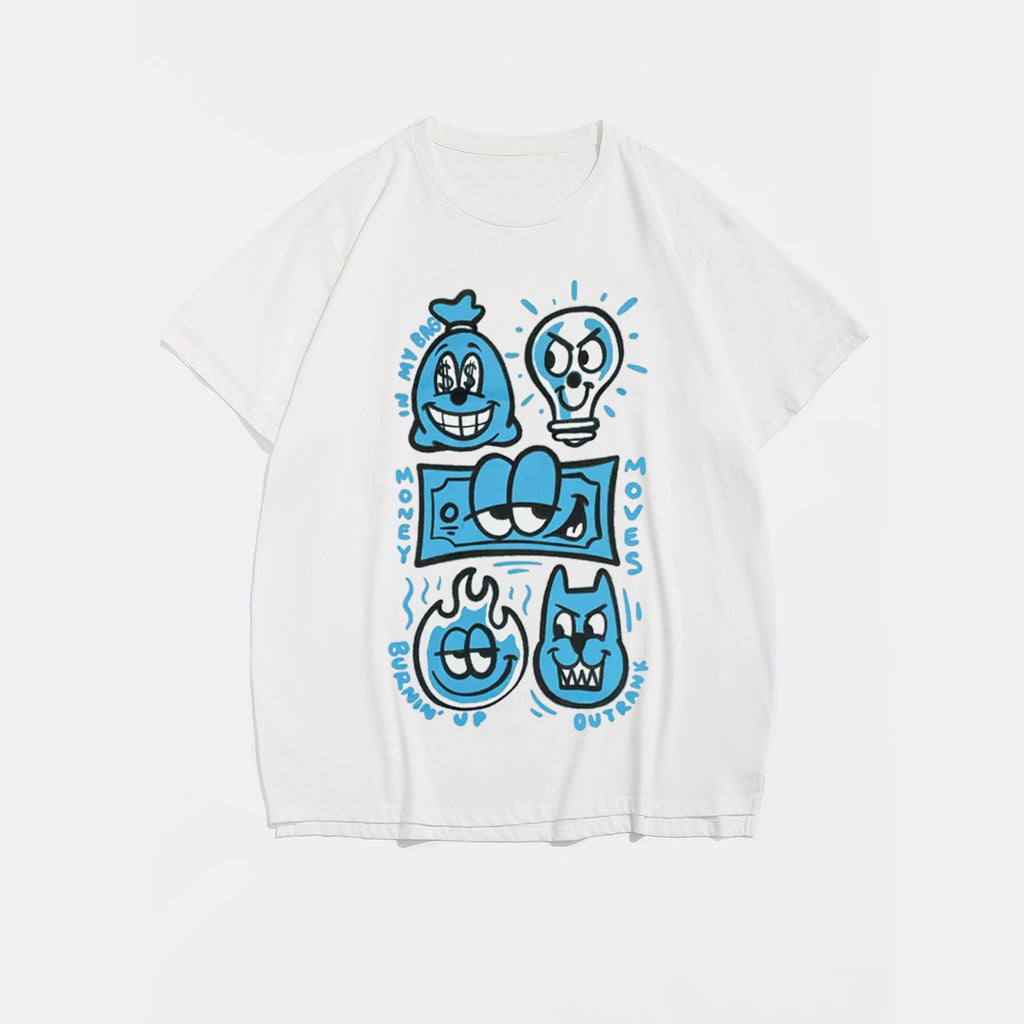 Big & Tall White Streetwear T-Shirt for big men view 2