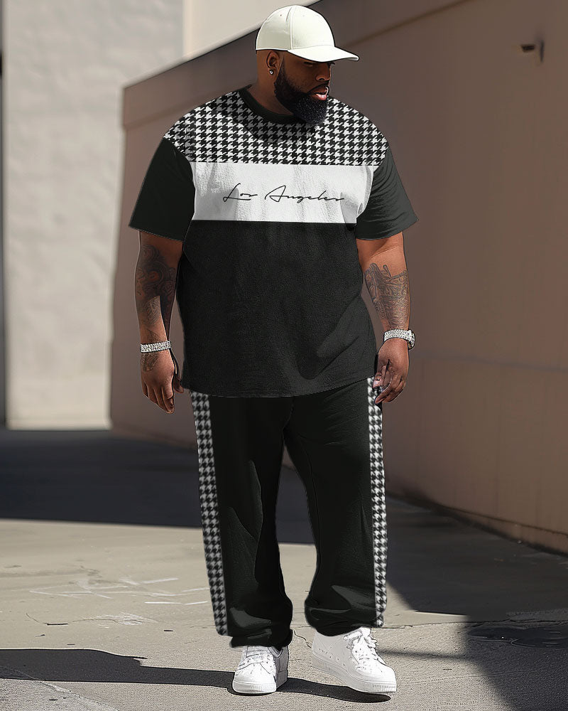 Big & Tall Colorblock T-Shirt Pants Set for big men view 1