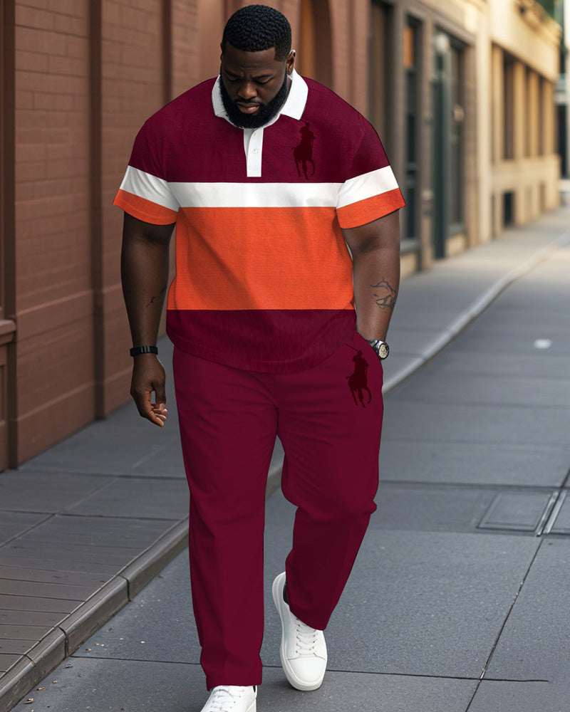 Big & Tall Red Colorblock Jeans for big men view 1