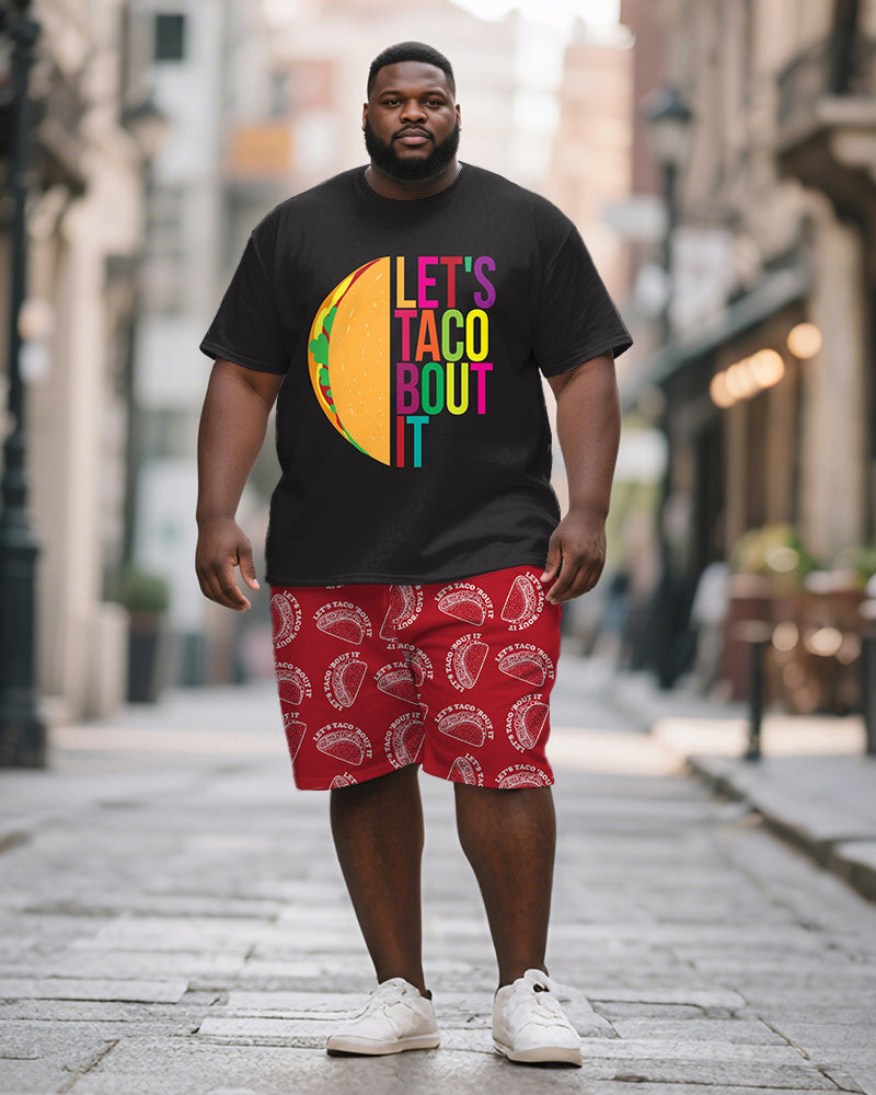 Big & Tall Graphic T-Shirt Shorts Set for big men view 1