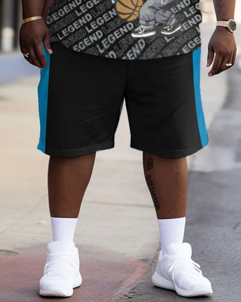 Big & Tall Colorblock Graffiti Two-piece Set for big men view 3