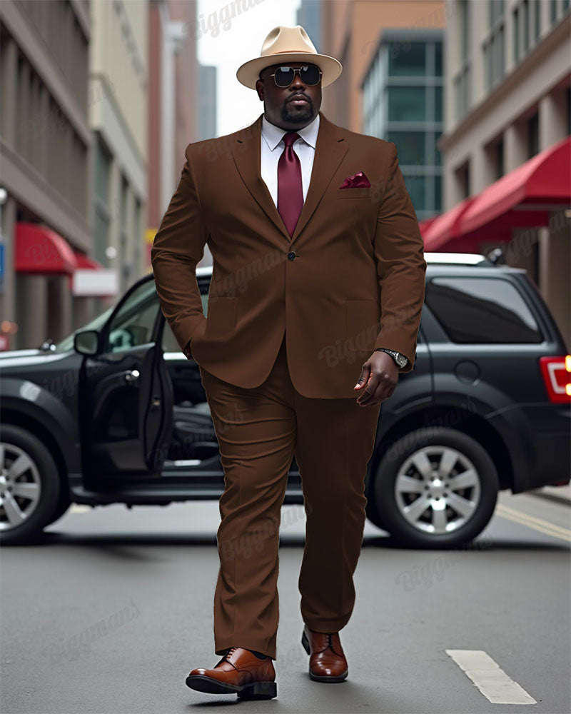 Big & Tall Solid Color Two-piece Set for big men view 9