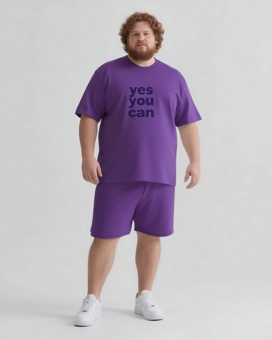 Big & Tall Graphic T-Shirt Shorts Set for big men view 6