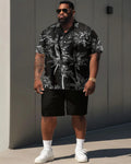 Big & Tall Hawaiian Graphic T-Shirt Shorts Set for big men view 2