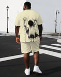 Big & Tall Graphic T-Shirt Shorts Set for big men view 1
