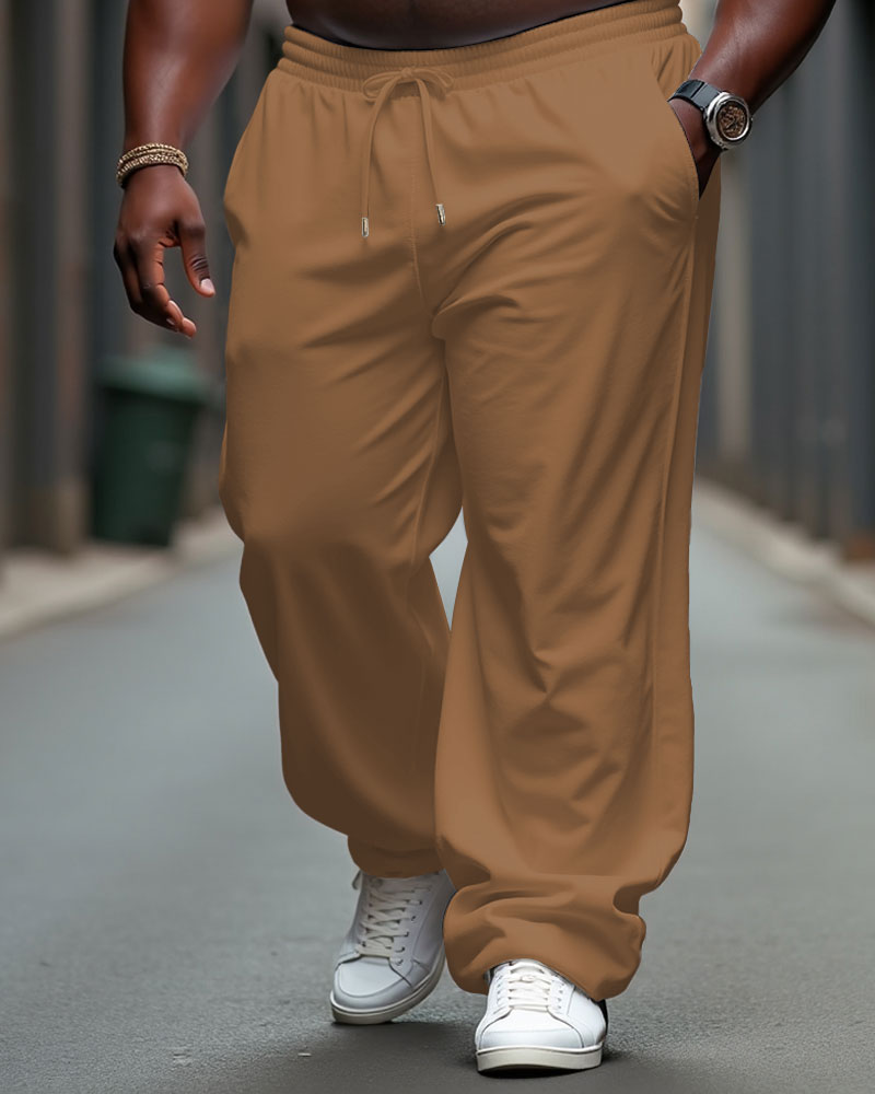 Big & Tall Cotton Solid Color Jogging Pants for men view 6