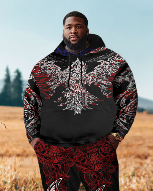 Big & Tall Streetwear Hoodie Sweatpants Set for big men view 2