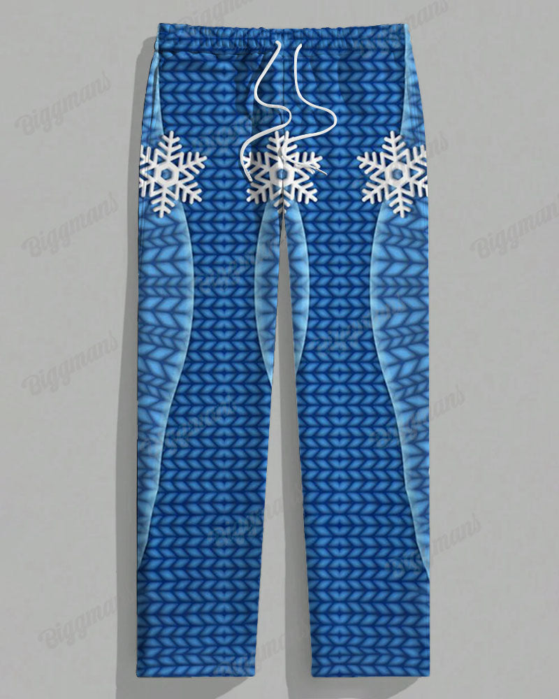 Big & Tall Blue Graphic T-Shirt Pants Set for big men view 5
