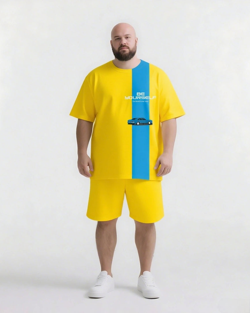 Big & Tall Graphic Streetwear Two-piece Set for big men view 6