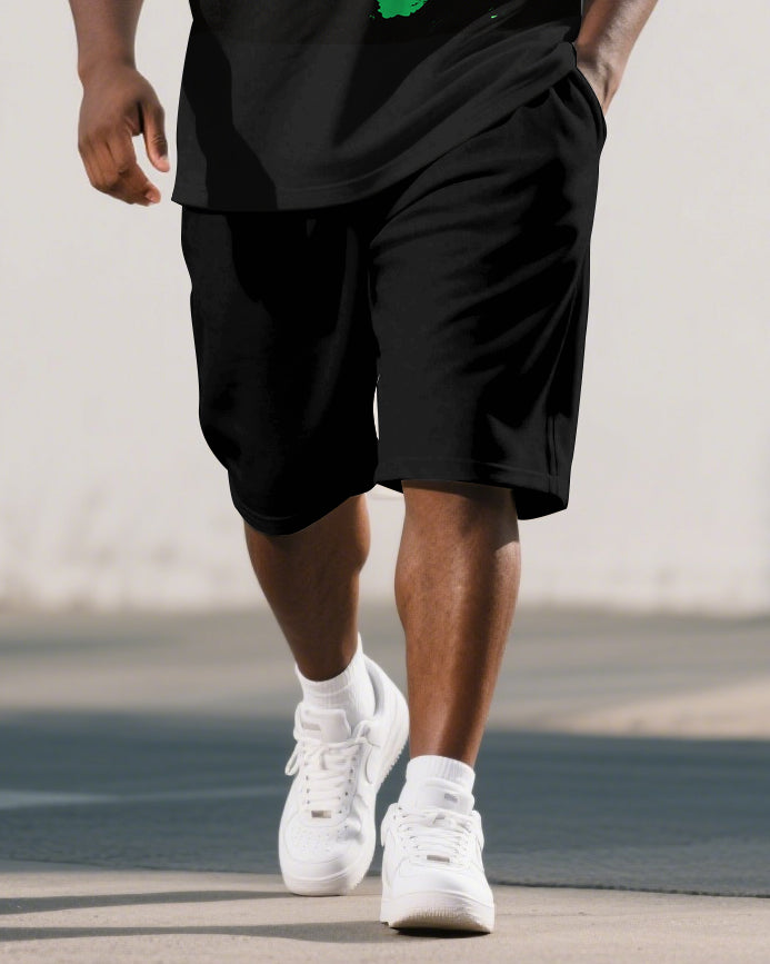 Big & Tall Juneteenth Graphic Polo Shorts Set for big men view 3