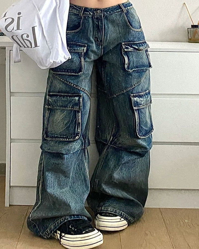 Big & Tall Denim Washed Vintage Jeans for big men view 1
