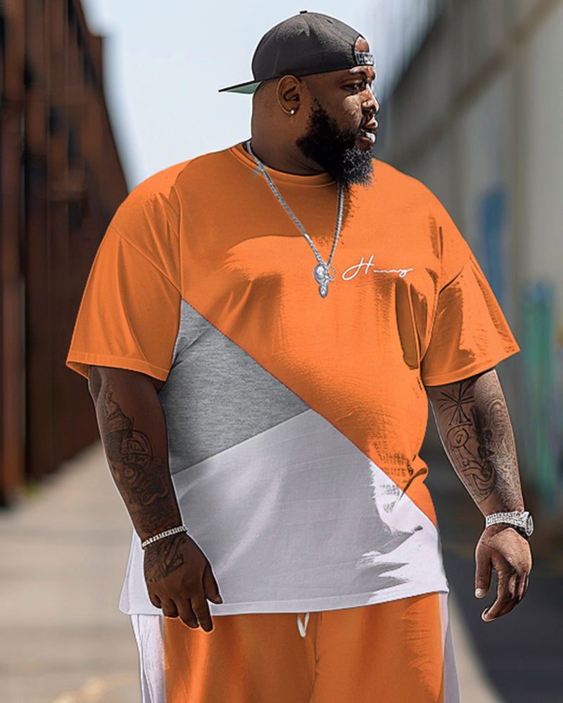 Big & Tall Colorblock Graphic Two-piece Set for big men view 2