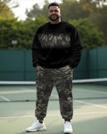 Big & Tall Camouflage Hoodie Sweatpants Set for big men view 1