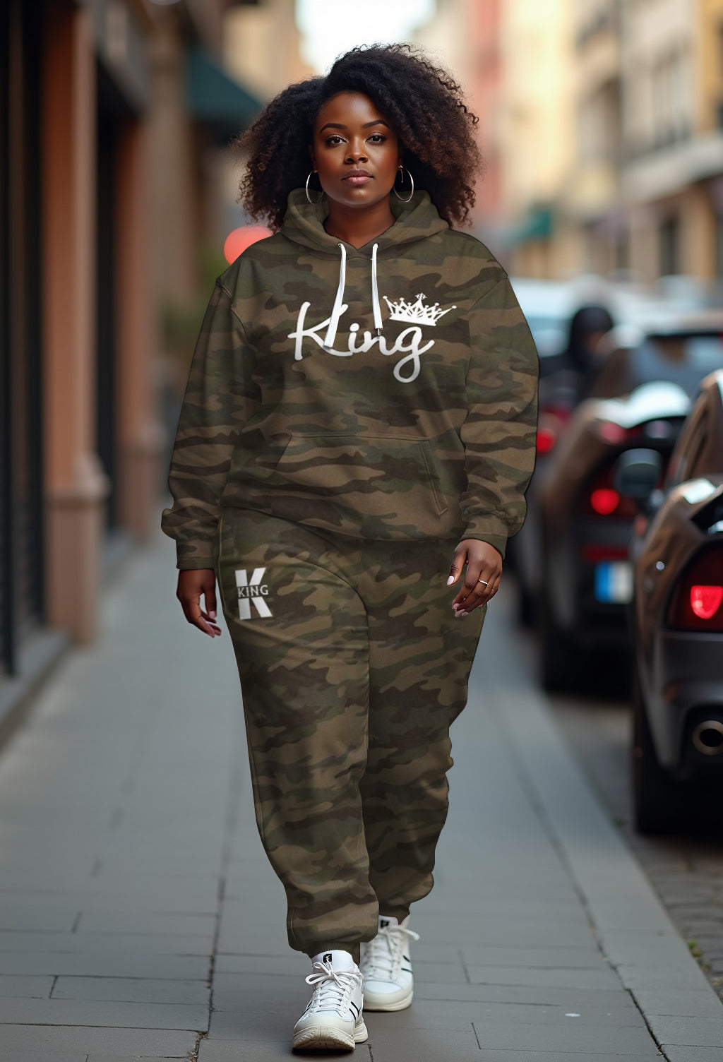 Big & Tall Graphic Graffiti Camouflage Hoodie for big men view 2