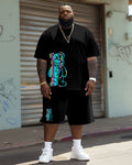 Big & Tall Graphic T-Shirt Shorts Set for big men view 2