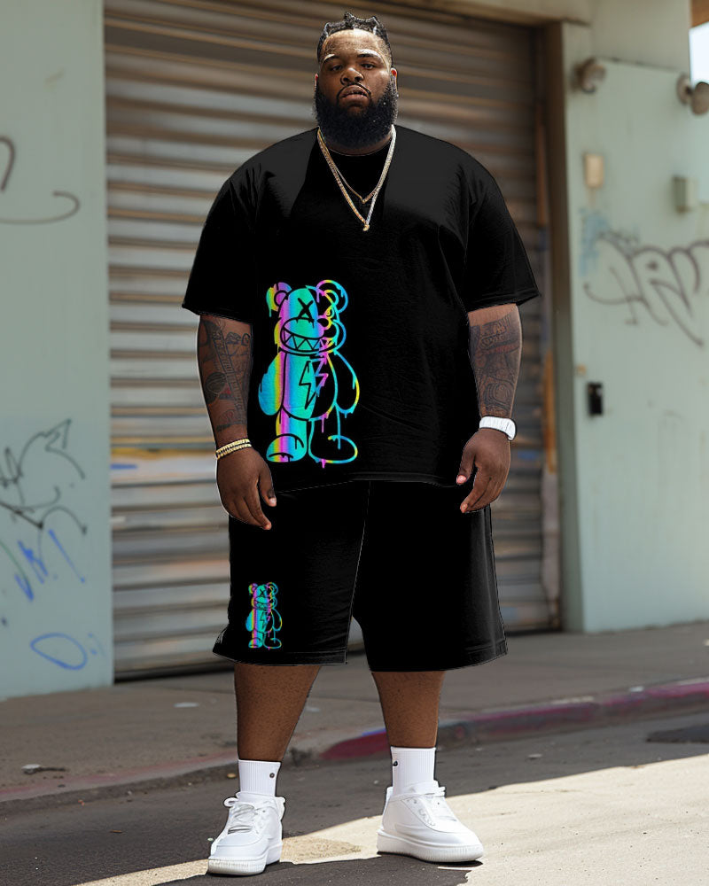 Big & Tall Graphic T-Shirt Shorts Set for big men view 2