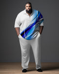 Big & Tall Gradient Polo Pants Set for big men view 1
