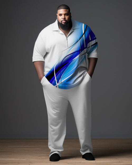 Big & Tall Gradient Polo Pants Set for big men view 1