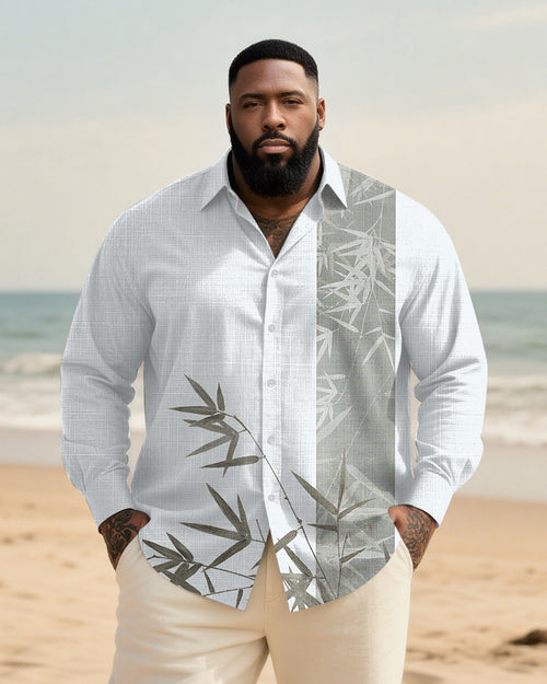 Big & Tall Graphic Patchwork Long Sleeve Shirt for big men view 1