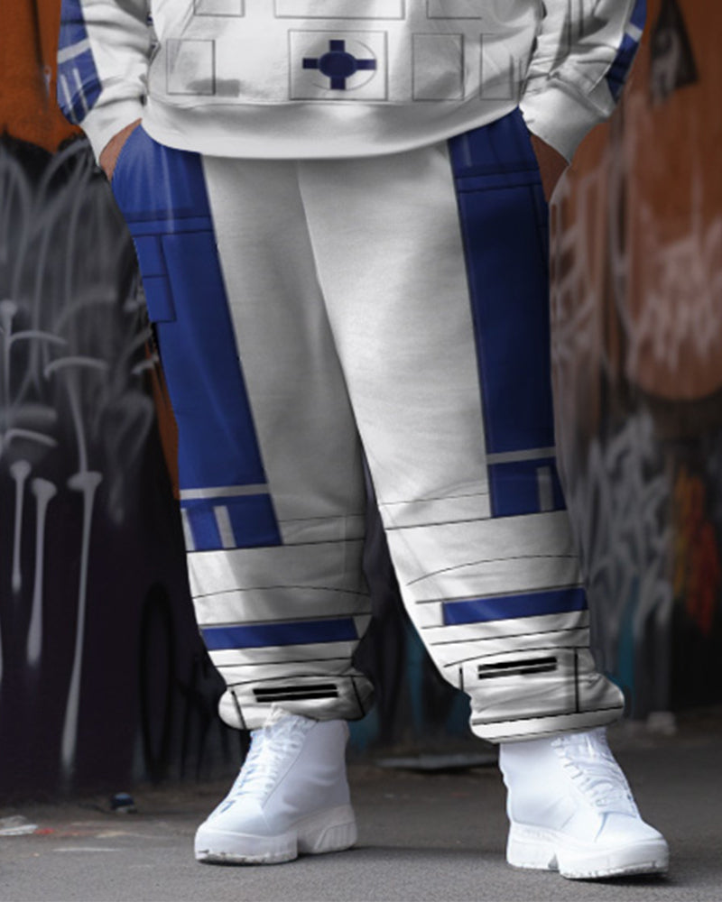 Big & Tall Geometric Hoodie Sweatpants Set for big men view 3