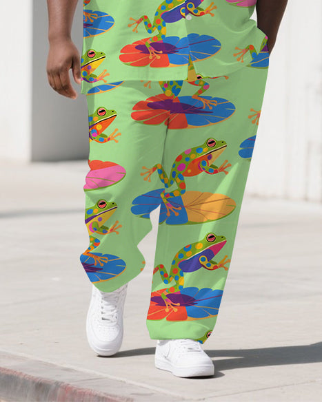 Big & Tall Graffiti Streetwear T-Shirt Pants Set for big men view 3