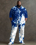 Big & Tall Blue Business Casual Two-piece Set for big men view 1