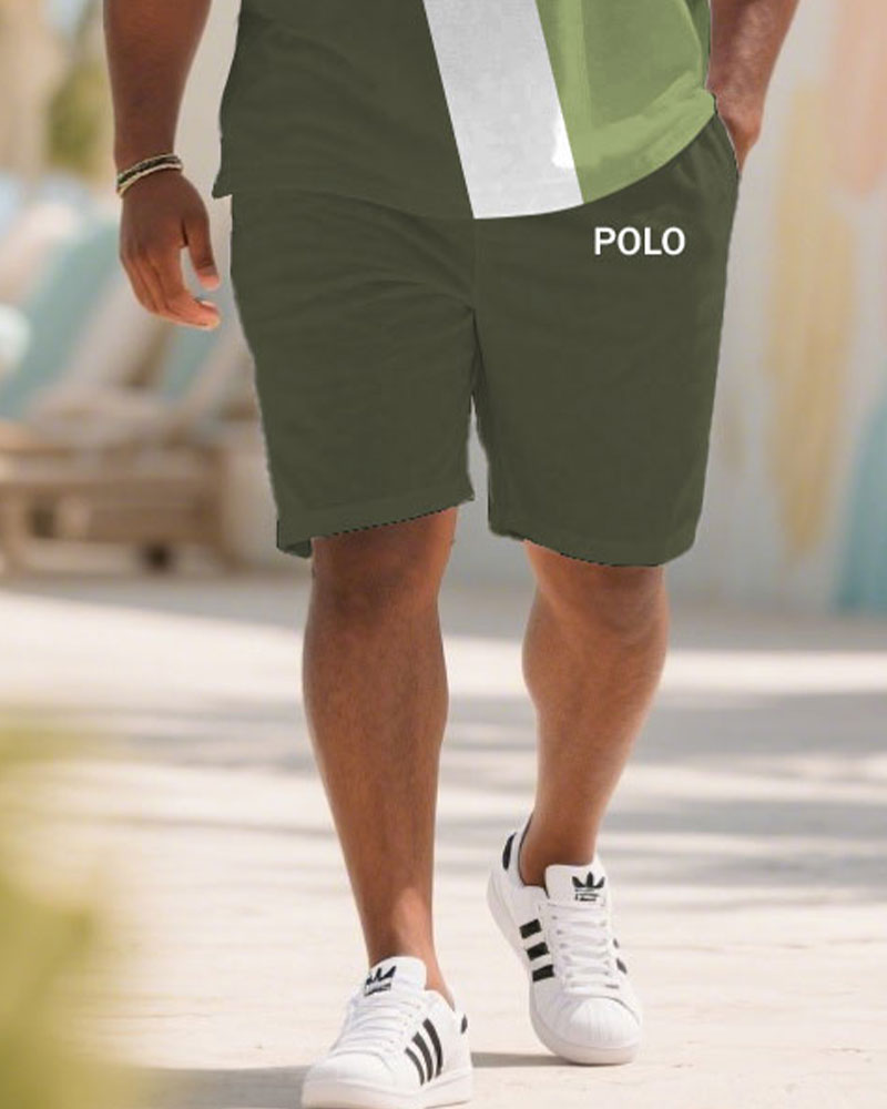 Big & Tall White Green Striped Jeans for big men view 3