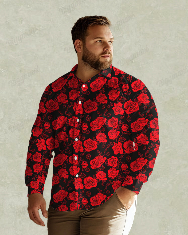 Big & Tall Streetwear Long Sleeve Shirt for big men view 1