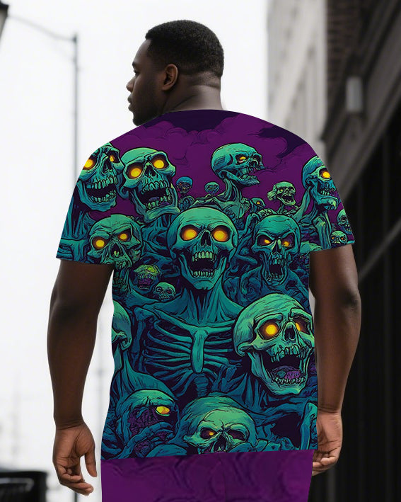 Big & Tall Graphic T-Shirt Shorts Set for big men view 2