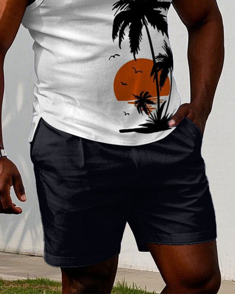 Big & Tall Hawaiian Graphic Two-piece Set for big men view 3