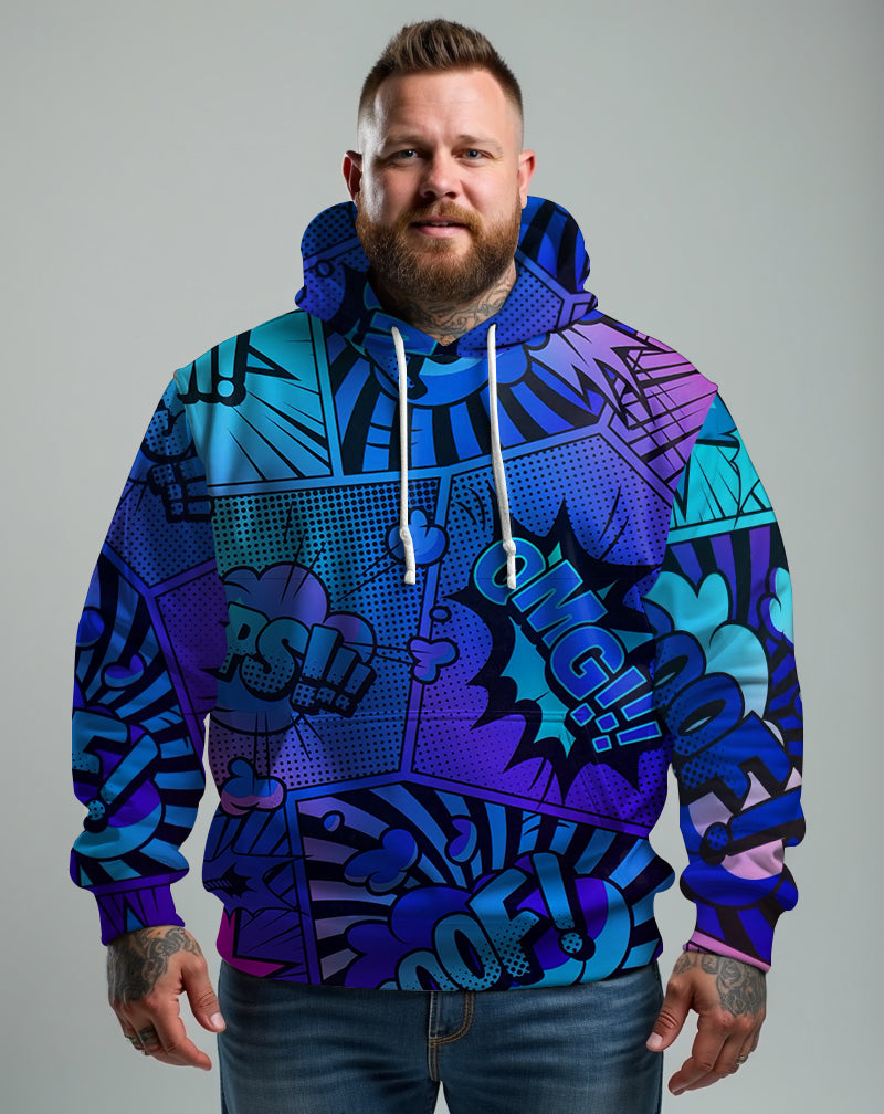 Big & Tall Graffiti Streetwear Hoodie for big men view 2