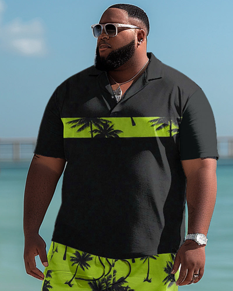 Big & Tall Hawaiian T-Shirt Shorts Set for big men view 6