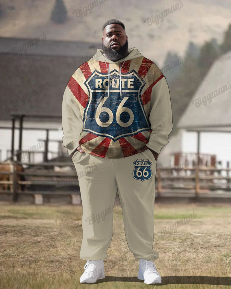 Big & Tall Graphic Hoodie Sweatpants Set for big men view 1