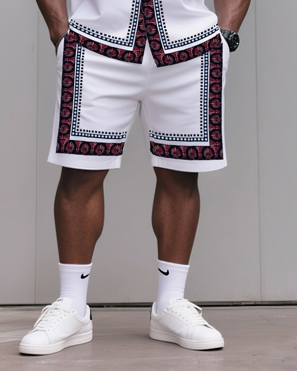 Big & Tall Graphic T-Shirt Shorts Set for big men view 3
