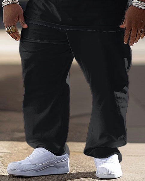 Big & Tall Colorblock Graphic Two-piece Set for big men view 3