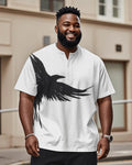 Big & Tall Black White Graphic T-Shirt for big men view 1