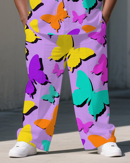 Big & Tall Graffiti Streetwear T-Shirt Pants Set for big men view 3