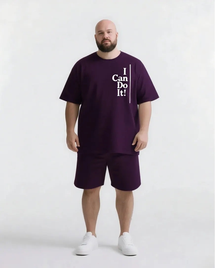Big & Tall Graphic Streetwear Two-piece Set for big men view 12