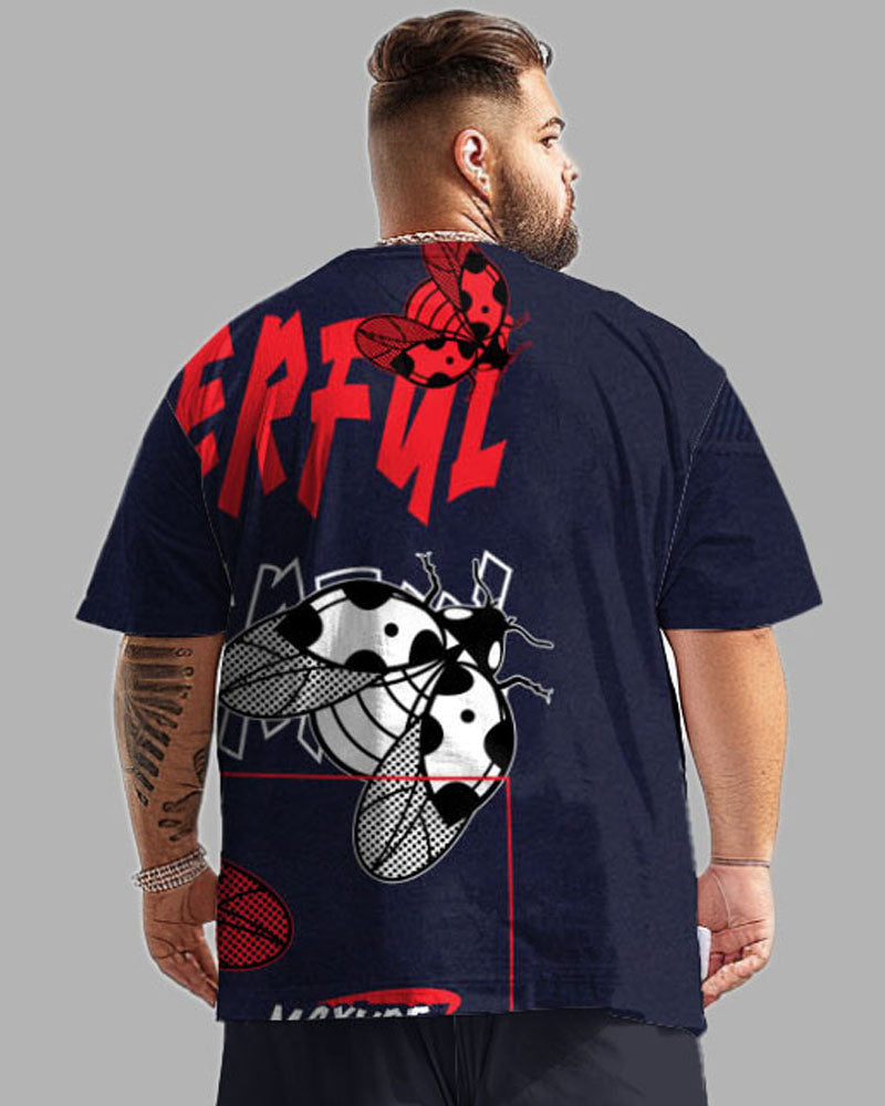 Big & Tall Graphic T-Shirt Shorts Set for big men view 5