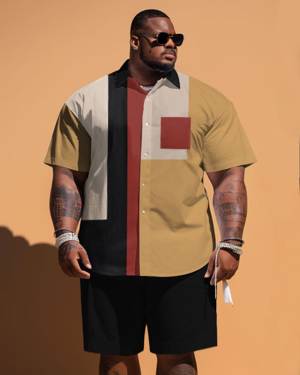 Big & Tall Geometric Patchwork Jeans for big men view 1