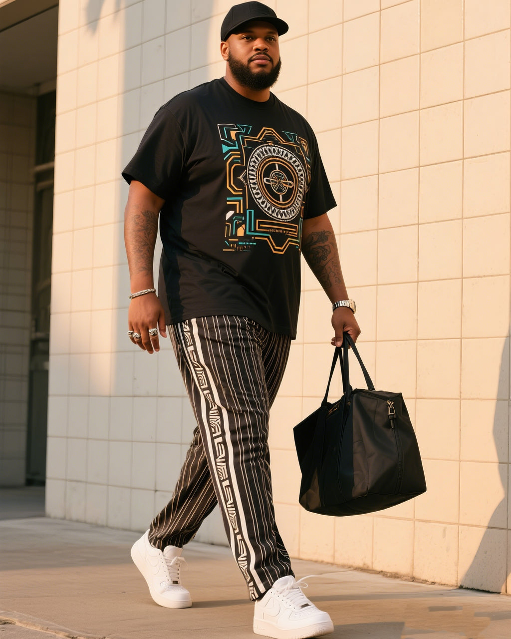 Big & Tall Streetwear Two-piece Set for big men view 1