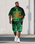 Big & Tall Graphic Graffiti Polo Shorts Set for big men view 1